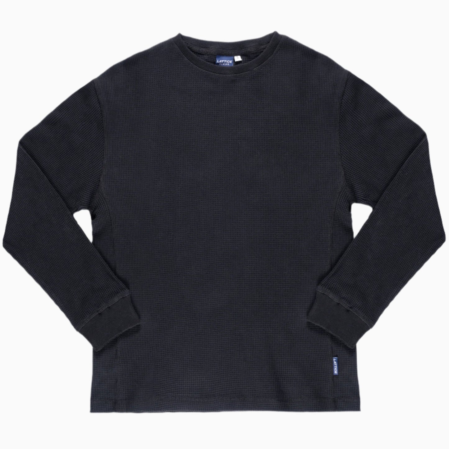 BLACK WAFFLE BLANK - Long sleeve