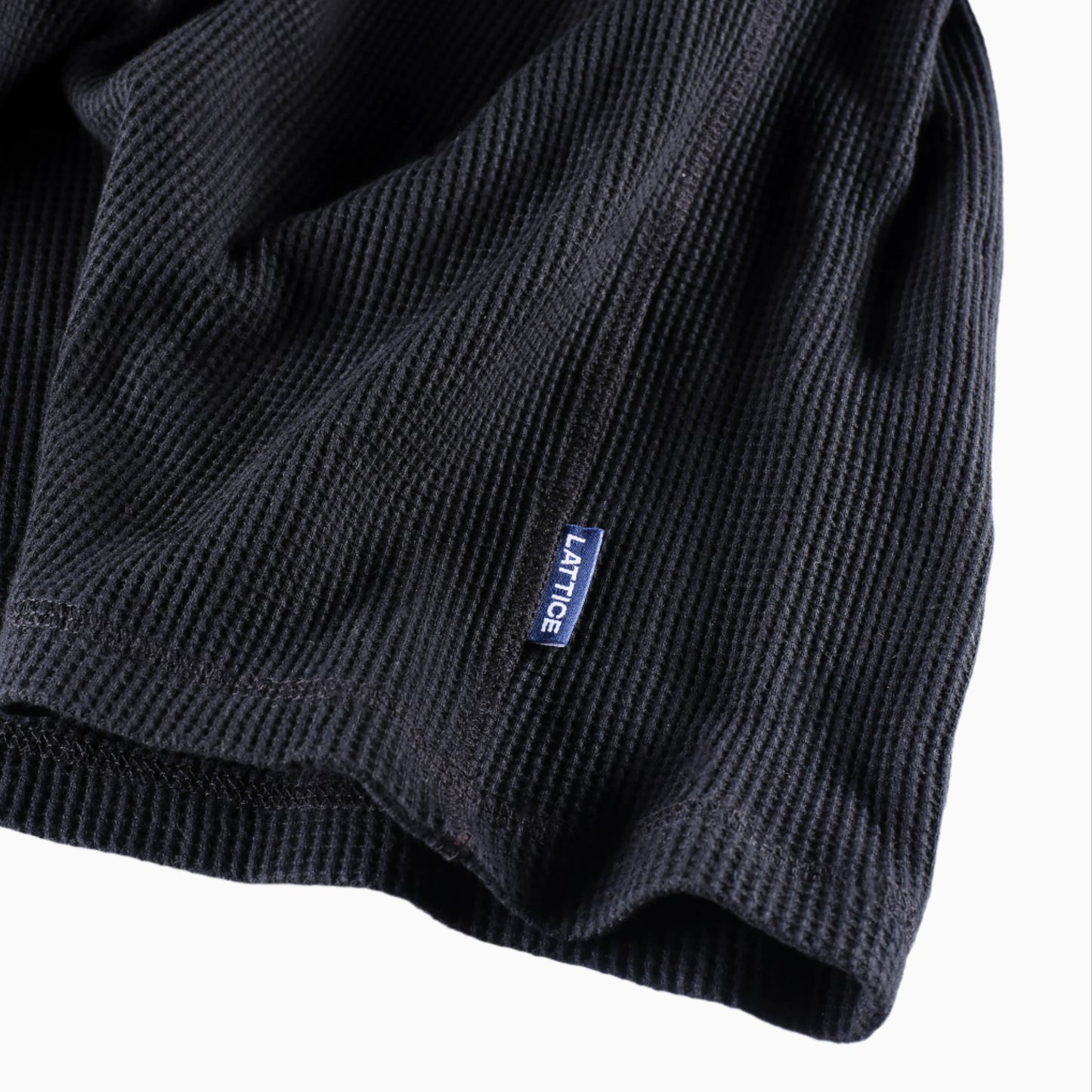 BLACK WAFFLE BLANK - Long sleeve
