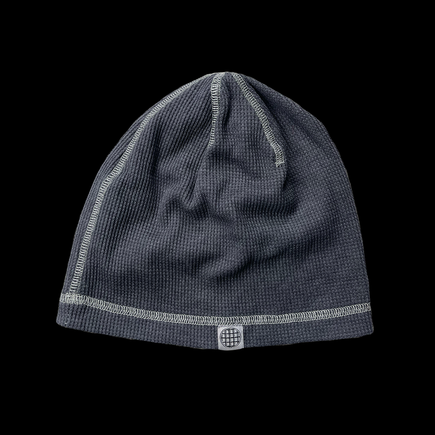 WAFFLE SKULL BEANIE - WASHED BLACK