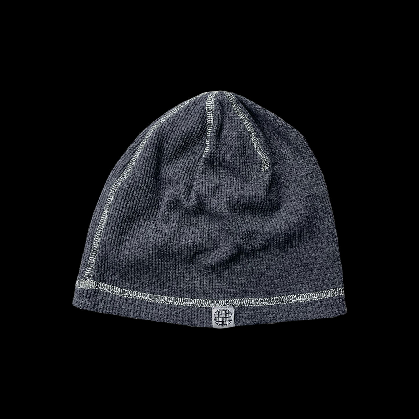 WAFFLE SKULL BEANIE - WASHED BLACK