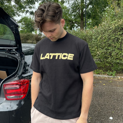 CREAM LATTICE PRINT - BLACK