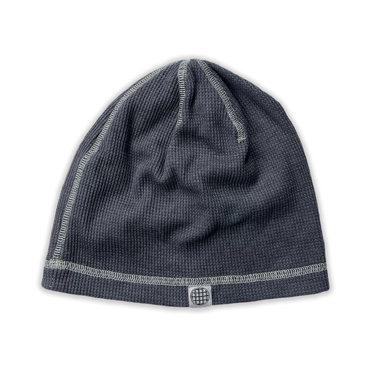 WAFFLE SKULL BEANIE - WASHED BLACK