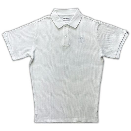 WAFFLE POLO SHIRT - WHITE