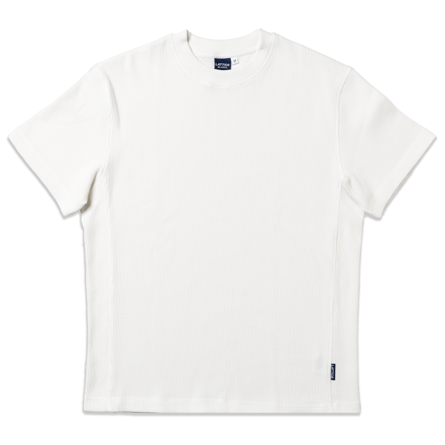 White Short-sleeve Waffle T-Shirt, front view