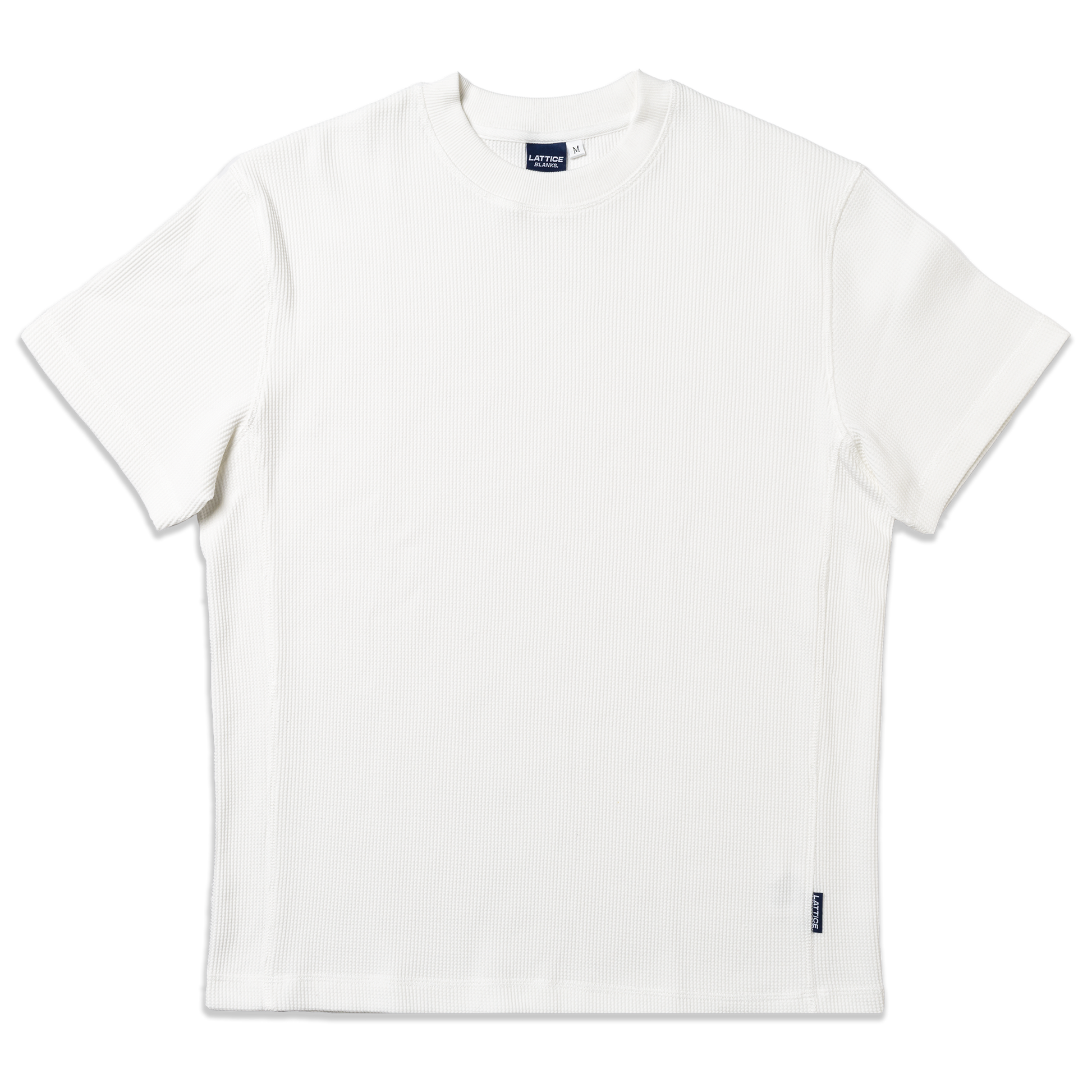 White Short-sleeve Waffle T-Shirt, front view