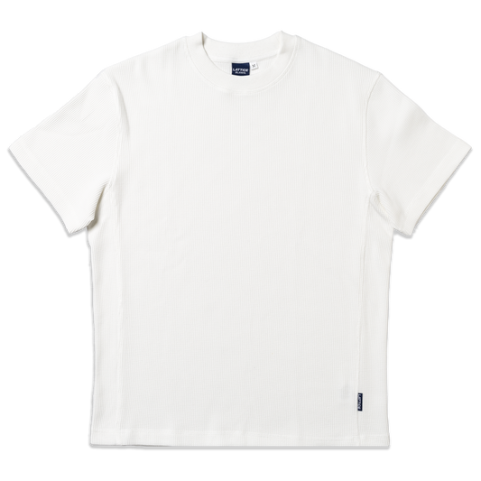 White Short-sleeve Waffle T-Shirt, front view