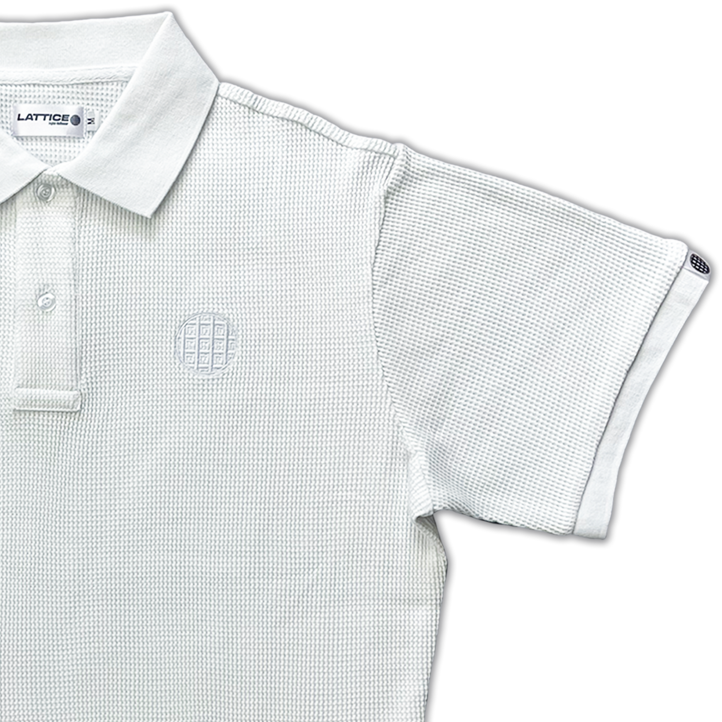 WAFFLE POLO SHIRT - WHITE